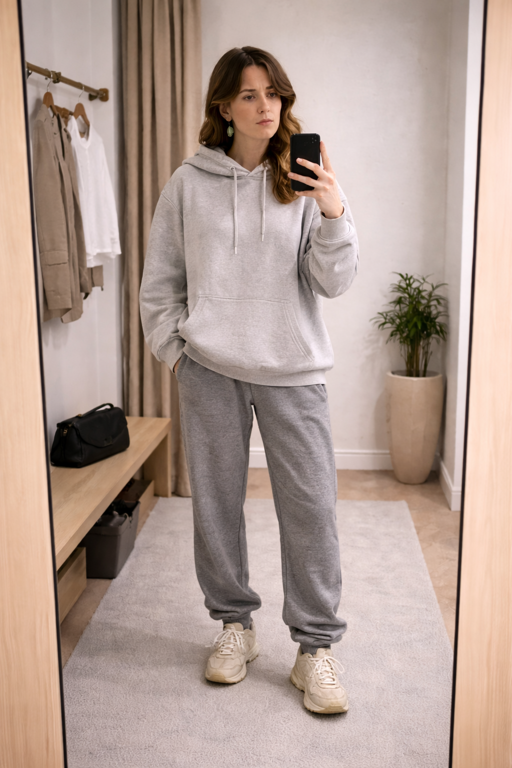 Outfit check app preview: one screen, one decision, context-based outfit read.